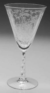 Fostoria Mayflower Wine Glass   Stem #6020, Etch #332, Floral Etch