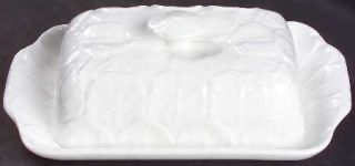 Wedgwood Countryware Rectangular Covered Butter, Fine China Dinnerware   All Whi