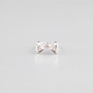 Stone Bow Ring Silver In Sizes 8, 7 For Women 219043140