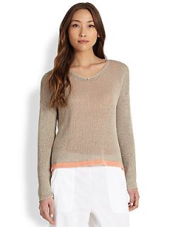 Eileen Fisher Linen Boxy Top   Natural