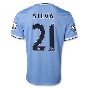 Nike Manchester City 13/14 SILVA Home Soccer Jersey