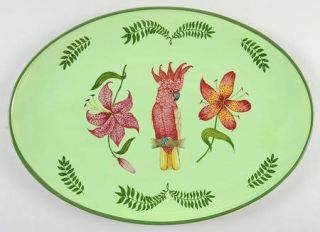 Lynn Chase Parrotdise (Earthenware) 17 Oval Serving Platter, Fine China Dinnerw