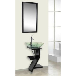 Dreamline DLVG208BK Bathroom Vanity, Contemporary ZShape WallMounted Black