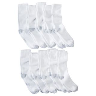 Hanes Premium Mens 10Pk Crew Socks   White