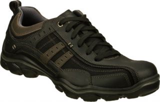 Mens Skechers Relaxed Fit Montz Reyvon   Black Bicycle Toe Shoes