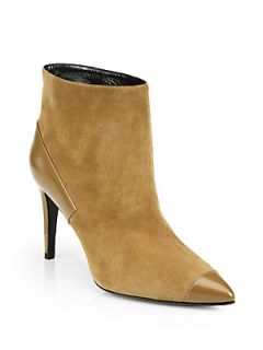 Pierre Hardy Suede & Leather Ankle Boots   Camel