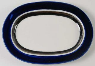Arabia of Finland Saara 13 Oval Serving Platter, Fine China Dinnerware   Blue,