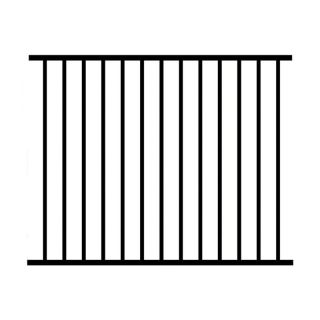 Jerith 48 x 72 in. Black Unassembled 2 Rail Aluminum Fence Section   LO48BSSN4