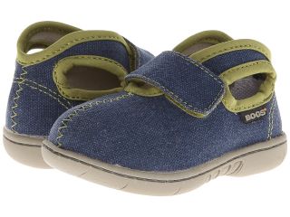 Bogs Kids Baby Bogs Mid Canvas Boys Shoes (Navy)