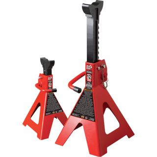 Torin Double Locking Ratchet Action Jack Stands   12 Ton Capacity, Model T12002A