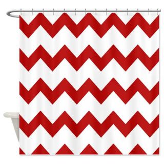  Red White Chevrons Shower Curtain  Use code FREECART at Checkout