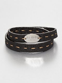 Fendi Selleria Leather Bracelet   Dark Brown