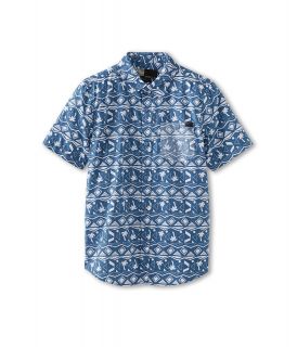 ONeill Kids Palms S/S Shirt Boys Short Sleeve Button Up (Blue)