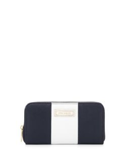 Cruise Colorblock Continental Wallet, Navy/White