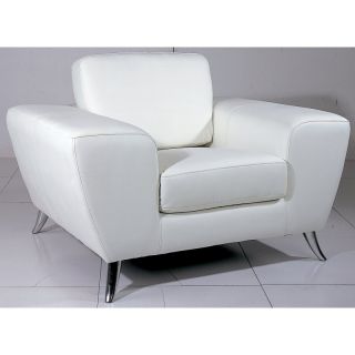Beverly Hills Furniture Inc Julie Leather Club Chair   White   JULIE WH CHAIR