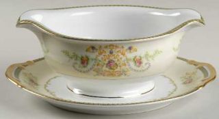 Meito Charm (F & B Japan) Gravy Boat with Attached Underplate, Fine China Dinner