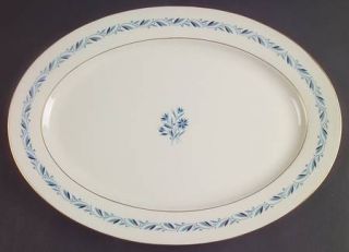 Lenox China Blueridge 15 Oval Serving Platter, Fine China Dinnerware   Blue Lau