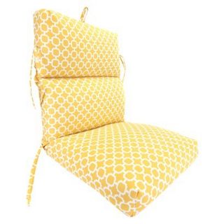 Outdoor Deluxe Chair Cushion   Yellow/White Geometric