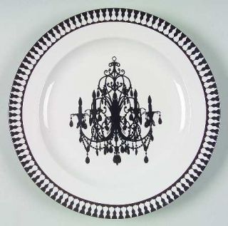 222 Fifth (PTS) Belle Maison Salad Plate, Fine China Dinnerware   Black&White,Ch