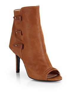 Jerome Dreyfuss Mili Suede Open Toe Ankle Boots   Brown