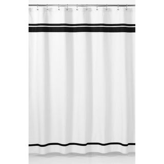 White And Black Hotel Shower Curtain (Black/ whiteMaterials 100 percent cotton Dimensions 72 inches wide x 72 inches longCare instructions Machine washableShower hooks and liner not includedThe digital images we display have the most accurate color pos