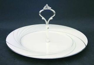 Noritake Sterling Tide Round Serving Plate with Handle (Dinner Plate), Fine Chin