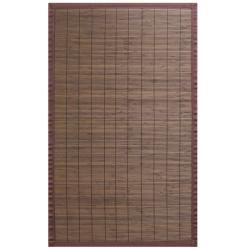Espresso Bamboo Rug With Brown Border (4 X 6)