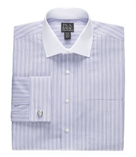 Traveler Pinpoint Stripe Spread Collar, French Cuff Dress Shirt by JoS. A. Bank