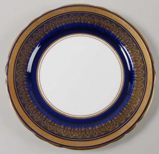 John Aynsley Simcoe (Scalloped) Salad Plate, Fine China Dinnerware   Cobalt Blue