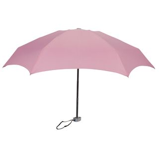Leighton Genie Ii Light Pink Manual Compact Umbrella (Light pinkArc 40 inches diameterMaterials Polyester Pongee top, steel frame, plastic rubberized handleWind resistant framePinch proof closure to protect fingersManual open featureTeflon coating on to