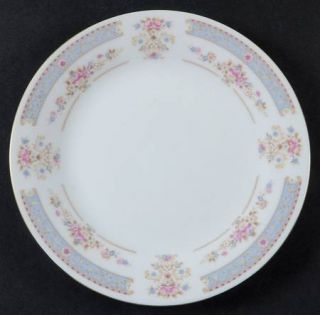 China Pearl Catherine Salad Plate, Fine China Dinnerware   Blue Border Design, F
