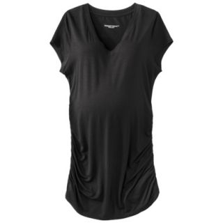 Liz Lange for Target Maternity Short Sleeve V Neck Tunic Top   Black XL