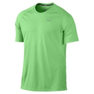 Nike Miler UV Mens Running Shirt   Light Lucid Green
