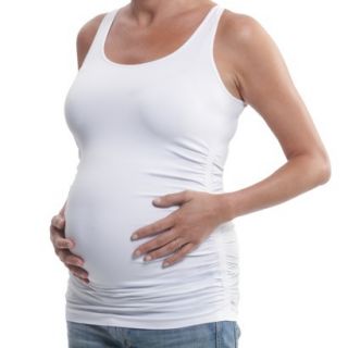 Be Maternity Seamless Ruched Tank   White M/L