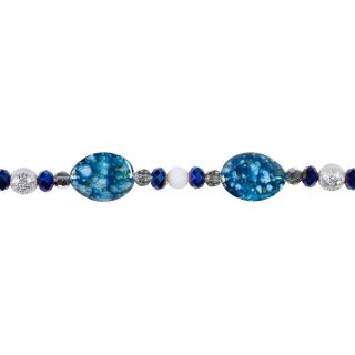 Tis The Season Bead Strand  Blue Splatter Acrylic/glass 54/strand