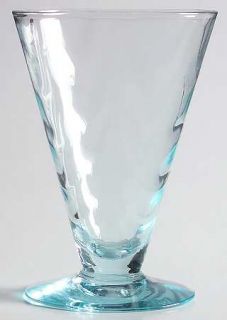 Unknown Crystal Unk6973 4 Oz Footed Tumbler   All Light Blue,Loop Optic,Smooth S