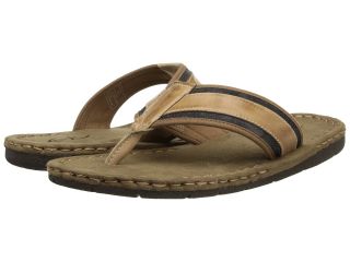GBX Leather/Canvas Thong Mens Sandals (Brown)