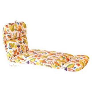 Outdoor Chaise Lounge Cushion   White/Yellow Floral