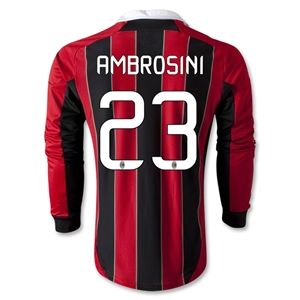 adidas AC Milan 12/13 AMBROSINI LS Home Soccer T Shirt