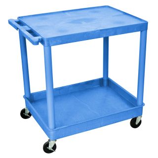 Luxor Tub Cart   (2) 24Wx32D Shelves   Blue   Blue  (BUTC21BU)