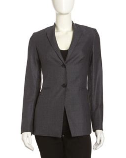 Wing Collar Two Button Jacket, Black