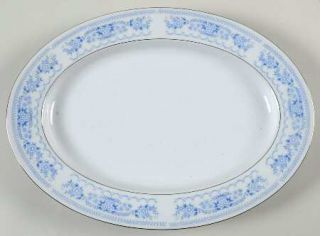 Fine China of Japan Blue Contessa 12 Oval Serving Platter, Fine China Dinnerwar