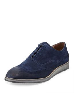 Rickwood Lace Up Wing Tip Shoes, Navy