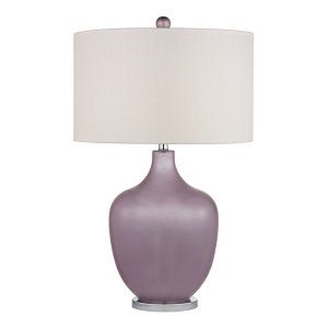 Dimond Lighting DMD D2531 Harlow Lilac Glass Table Lamp with Lilac Shade & Silve