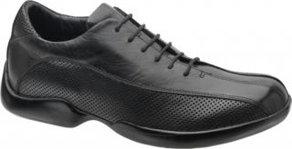 Mens Aetrex Gamercy Perforated Oxford   Black Leather Bicycle Toe Shoes
