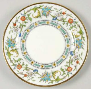 Noritake Cyril Bread & Butter Plate, Fine China Dinnerware   Flowers & Green Vin