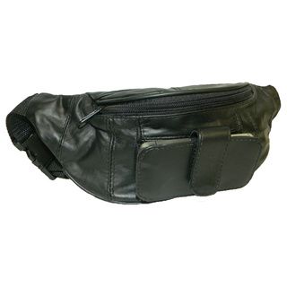 Hollywood Tag Black Leather Fanny Pack