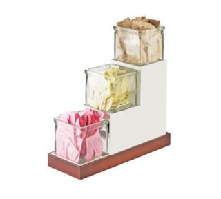 Cal Mil 3 Tier Luxe Stair Step Jar Display   White, Copper
