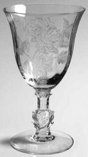 Heisey Heisey Rose Water Goblet   Stem #5072, Etched  Rose Design