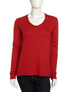 French Terry Slouchy Hi Lo Tunic, Red